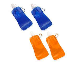 4x Doozie 450ml Collapsible Camping Water Drink Bottle Gym Sport Blue Orange