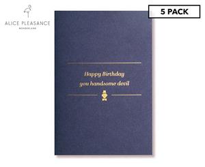 5 x Alice Pleasance Wonderland Handsome Devil Birthday Cards