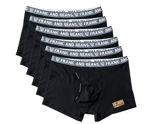 6 Pack Frank and Beans Underwear Mens Cotton Boxer Briefs S M L XL XXL - Black Grey Force