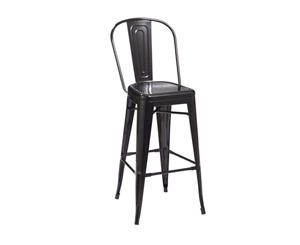 78cm Xavier Pauchard Replica High Back Tolix Stool - Black