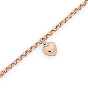 9ct Rose Gold 25cm Solid Belcher Anklet