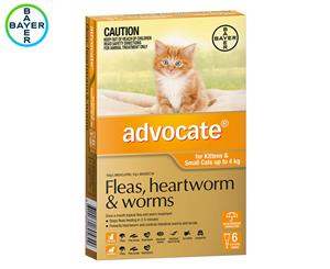 Advocate Flea & Worm Treatment For Cats 0-4kg 6pk