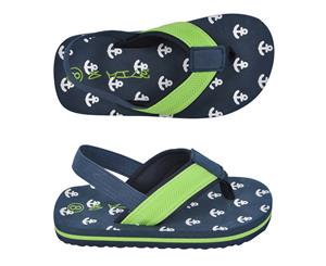 Anchor 8Mile Kids Boys Flip Flop Beach Thong Anchor Pattern Spendless - Navy