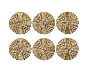 Argon Tableware Woven Water Hyacinth Weave Placemats - Palm Leaf - Set of 6