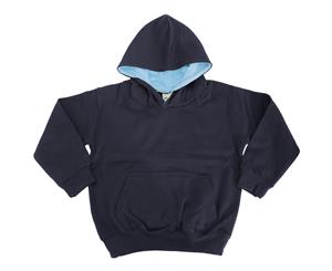 Awdis Kids Varsity Hooded Sweatshirt / Hoodie / Schoolwear (New French Navy/Sky Blue) - RW172