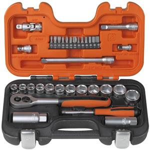 Bahco 34 Pce 1/4inch & 3/8inch Drive Socket set-Metric