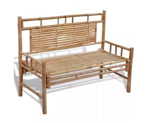 Bamboo Bench with Backrest Garden Patio Chair Seat Outdoor Furniture