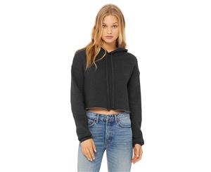 Bella + Canvas Womens/Ladies Cropped Fleece Hoodie (Dark Grey Heather) - RW7060