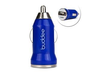 Buddee Single Port USB Car Charger For Android/iPhone/iPad/Tablet/GPS 2.1A Blue