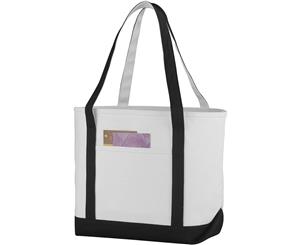 Bullet Premium Heavy Weight Cotton Boat Tote (Natural/Solid Black) - PF1344