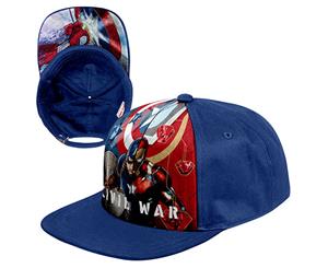 CAPTAIN AMERICA Sublimated Flat Peak Hat Cap with Embroidery