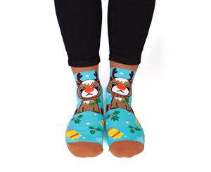 Christmas Reindeer Feet Speak Socks