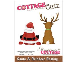 CottageCutz Die-Santa/Reindeer Resting 2&quotX2" & 1.7&quotX3"