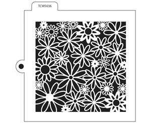 Crafter's Workshop Cookie & Cake Stencils 5.5&quotX5.5"-Flower Field