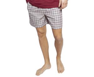 Cyberjammies 6408 Joseph Burgundy Red Mix Check Cotton Pyjama Short