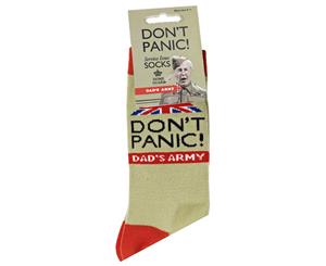 Dads Army Mens Dont Panic Socks (Khaki) - SG15268