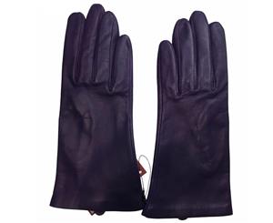 Dents Ladies Fine Lamb Leather Silk Lining Gloves - Purple