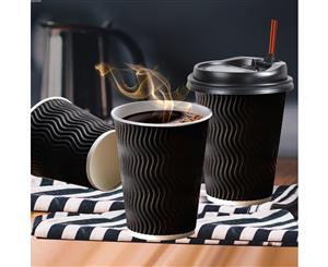 Disposable Coffee Cups Triple Wall 12oz 500pcs BLACK