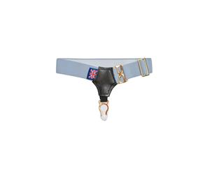 Dobell Mens Silver Blue Pair of Sock Suspenders