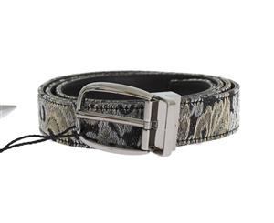 Dolce & Gabbana Black Leather Brocade Belt