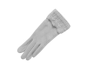 Eastern Counties Leather Womens/Ladies Crochet Cuff Gloves (Grey) - EL178