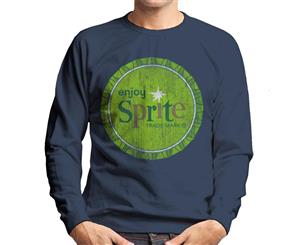 Enjoy Sprite 1960s Green Bottlecap Men's Sweatshirt - Navy Blue