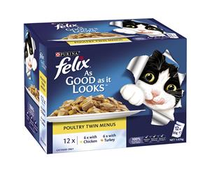 Felix Cat Poultry Twin Menu Wet Food 12 x 85g