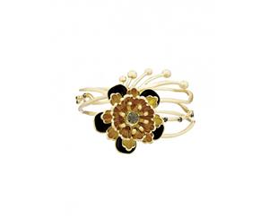 Florence Broadhurst Spotted Floral Hinged Cuff With 14k Gold Plating