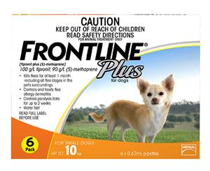 Frontline Plus Small Dog 0-10kg 6pk