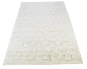 Handmade Contemporary Wool Rug - Triangle - Ivory