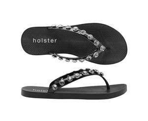 Holster - Women's Waikiki Jewelled Air-Foam Flip Flop - Black