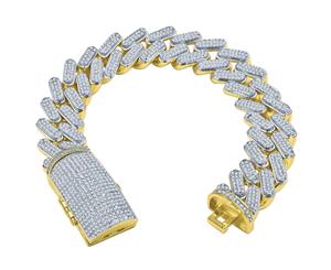 Iced Out Bling MIAMI CUBAN Bracelet - NOBBY 17mm gold - Gold