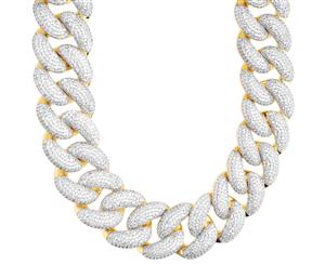 Iced Out Bling Zirconia Chain - Miami 2.0 Cuban 25mm - Gold