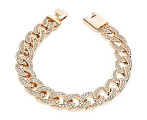 Iced Out Curb Bracelet - CUBAN CZ 15mm rose gold - Rose Gold