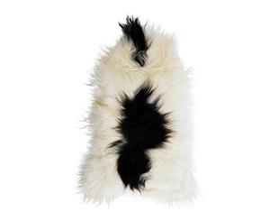 Icelandic Sheepskin Rug - White with Black Spots