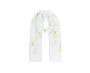 Intrigue Womens/Ladies Sparkly Pineapple Pleated Scarf (White) - JW925