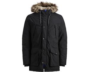 Jack & Jones Men's Explore Parka Jacket Black