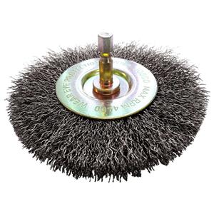 Josco 100mm 1/4-Hex Mounted Crimped Wheel Brush JCW100