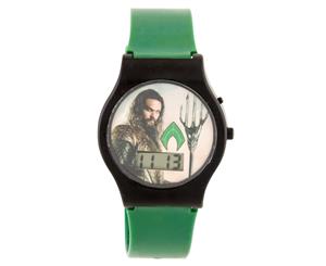 Justice League Kids' 34mm Aquaman Digital LCD Watch - Green/Black