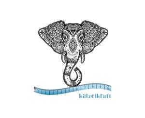 Katzelkraft - Rubber stamp scrap - Elephant BOHO