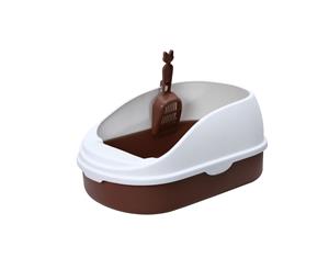 Large Portable Cat Toilet Litter Box Tray with Scoop