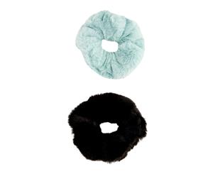 Lovisa Blue Faux Fur Scrunchie 2 Pack