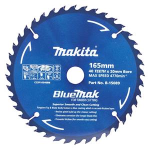 Makita 165mm 40T TCT Circular Saw Blade for Wood Cutting - Cordless Saws - BLUEMAK