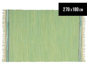 Maple & Elm 270x180cm Summer Citrus Cotton Rug - Green