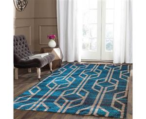 Melbourne Teal Geometric Pattern Rug