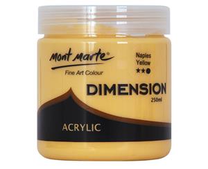 Mont Marte Dimension Acrylic Paint 250ml Pot - Naples Yellow