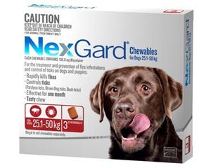 Nexgard Large Dogs Tasty Chews Tick & Flea Treatment 3's 25.1-50kg (N5817)