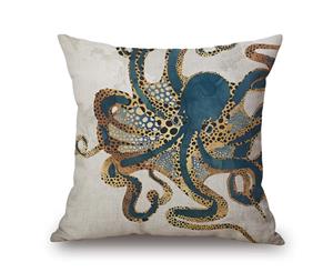 Octopus on Marine Life Cotton&linen Pillow Cover 84482