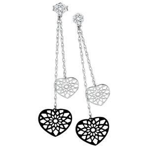 Online Exclusive - Drop Earrings with Diamonds in 10ct White Gold