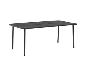 Outdoor Dining Table Steel 180x90x72cm Dark Grey Slatted Furniture